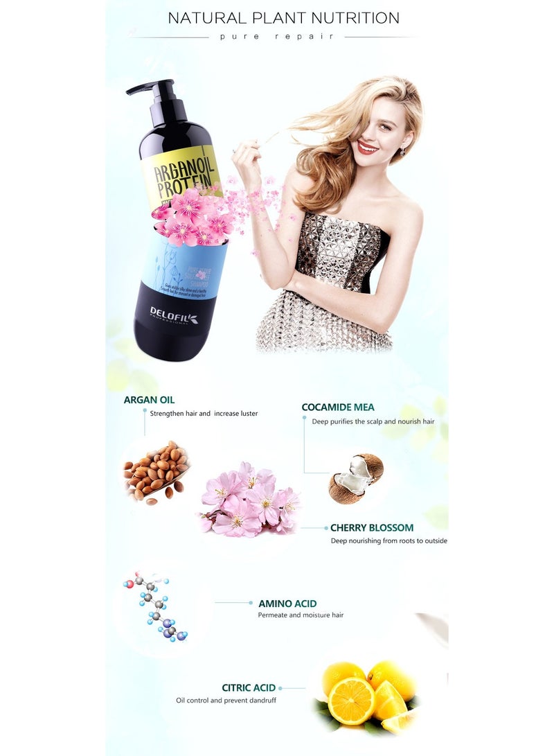 DELOFIL 800ml Shampoo and 800ml Conditioner With Magic Argan Oil Protein from Delofil  Specially Formulated for Dyed and Damaged Hair  Providing Balanced Nourishment. - Image 3